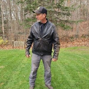 Men's Black Leather VINTAGE  Jacket